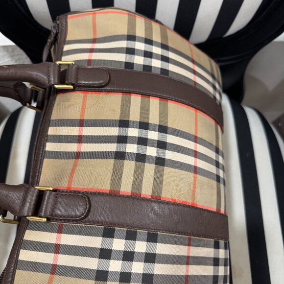 Vintage Burberry Nova Haymarket Check Canvas Boston Bag - Picture 3 of 10